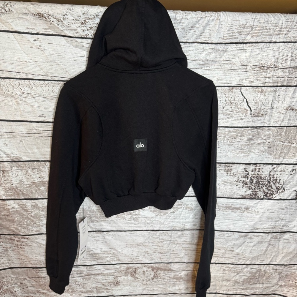 Alo Yoga Sweet Escape Zip Up Hoodie In Black Size XS NWT - Picture 2 of 3